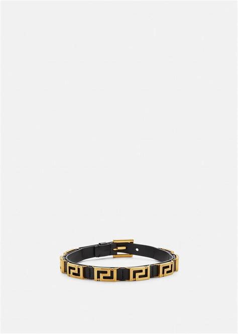 versace greca choker|Greca Leather Choker Black,Gold .